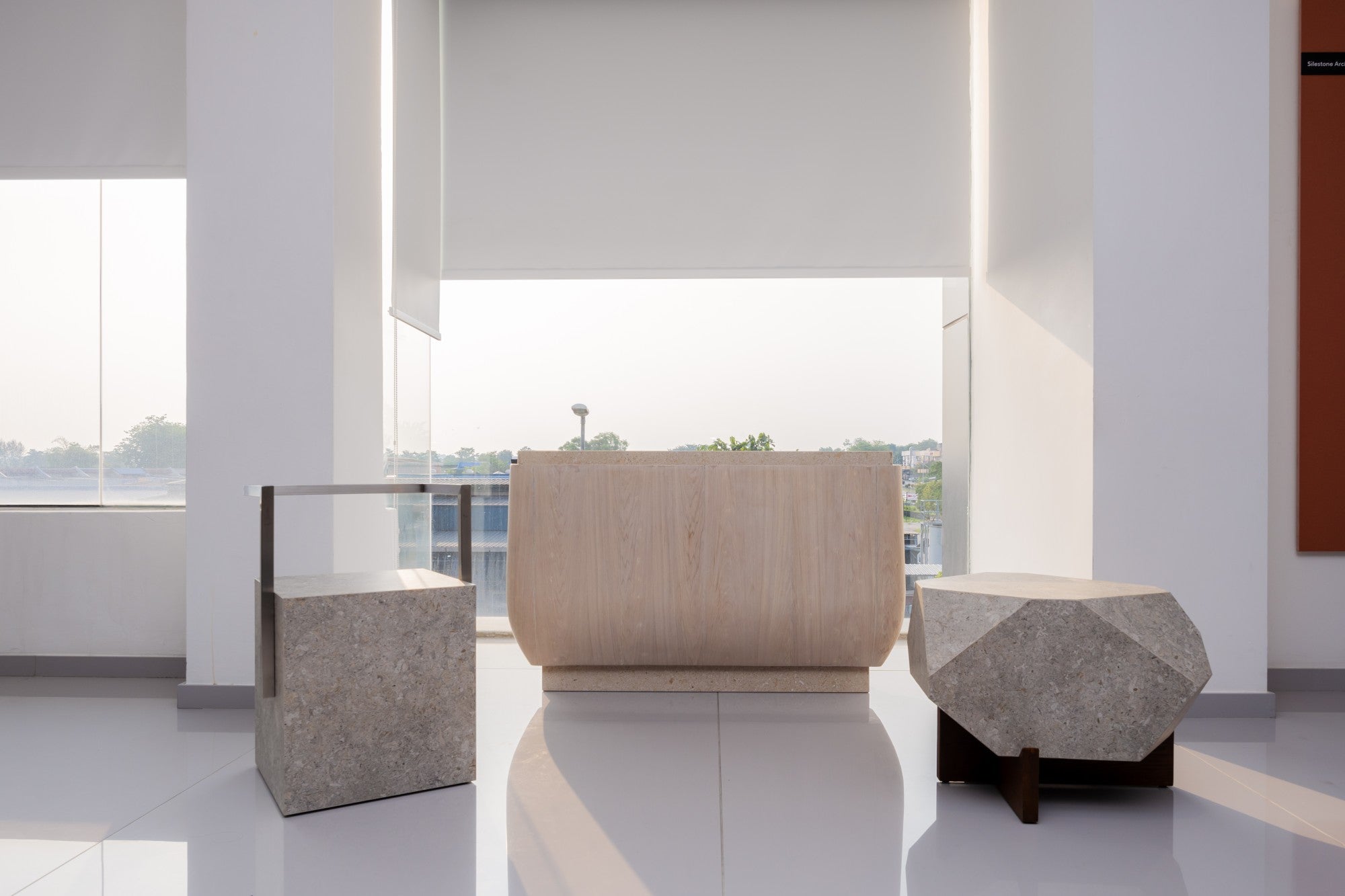 Dekton Avorio surfaces in modern white interior with light beige finish and clean lines — dekton kitchen countertops by Signature Stone Las Vegas