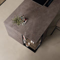 Precious Brown marble kitchen island with rich brown veining and polished finish — luxury stone countertops installed by Signature Stone Las Vegas