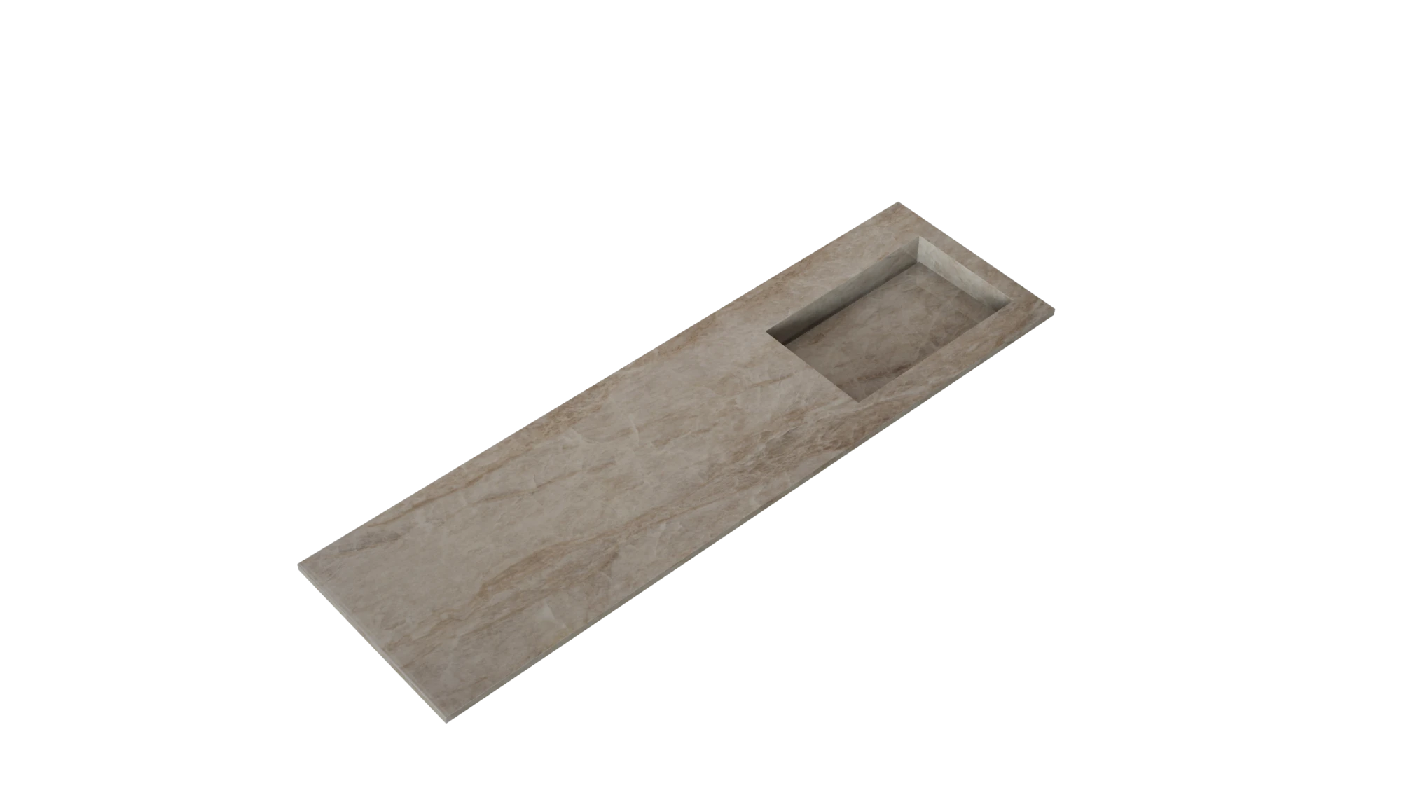 Dekton Arga rectangular stone slab with integrated sink cutout in warm taupe finish — dekton kitchen countertops by Signature Stone Las Vegas