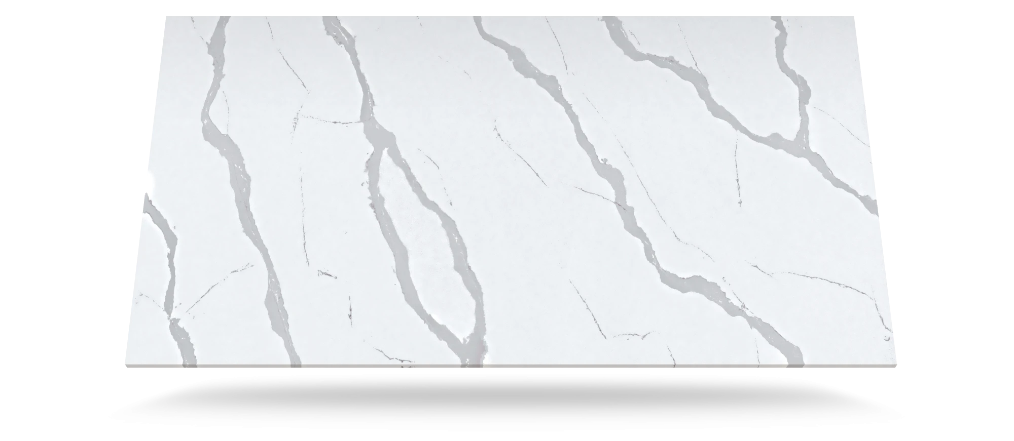 Silestone Bianco Calacatta slab with white base and gray veining — premium quartz countertops installed by Signature Stone Las Vegas