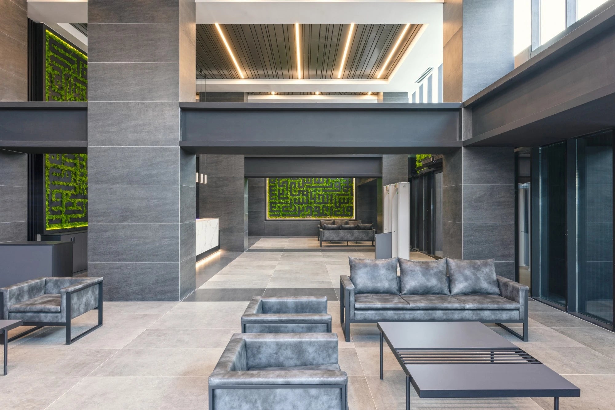 Dekton Bromo surfaces in modern living space with dark gray finish and clean lines — premium dekton surfaces fabricated and installed by Signature Stone LV