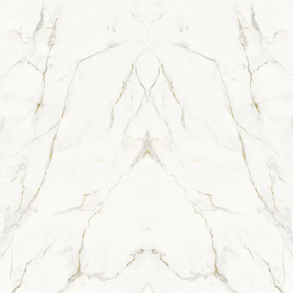 Calacatta Oro marble surface featuring white background with dramatic gray and gold veining — custom countertops fabricated and installed by Signature Stone LV
