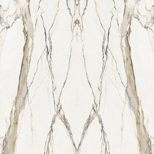 Calacatta Gold marble slab with white background and distinctive gray veining pattern — ideal for custom countertops fabricated and installed by Signature St...