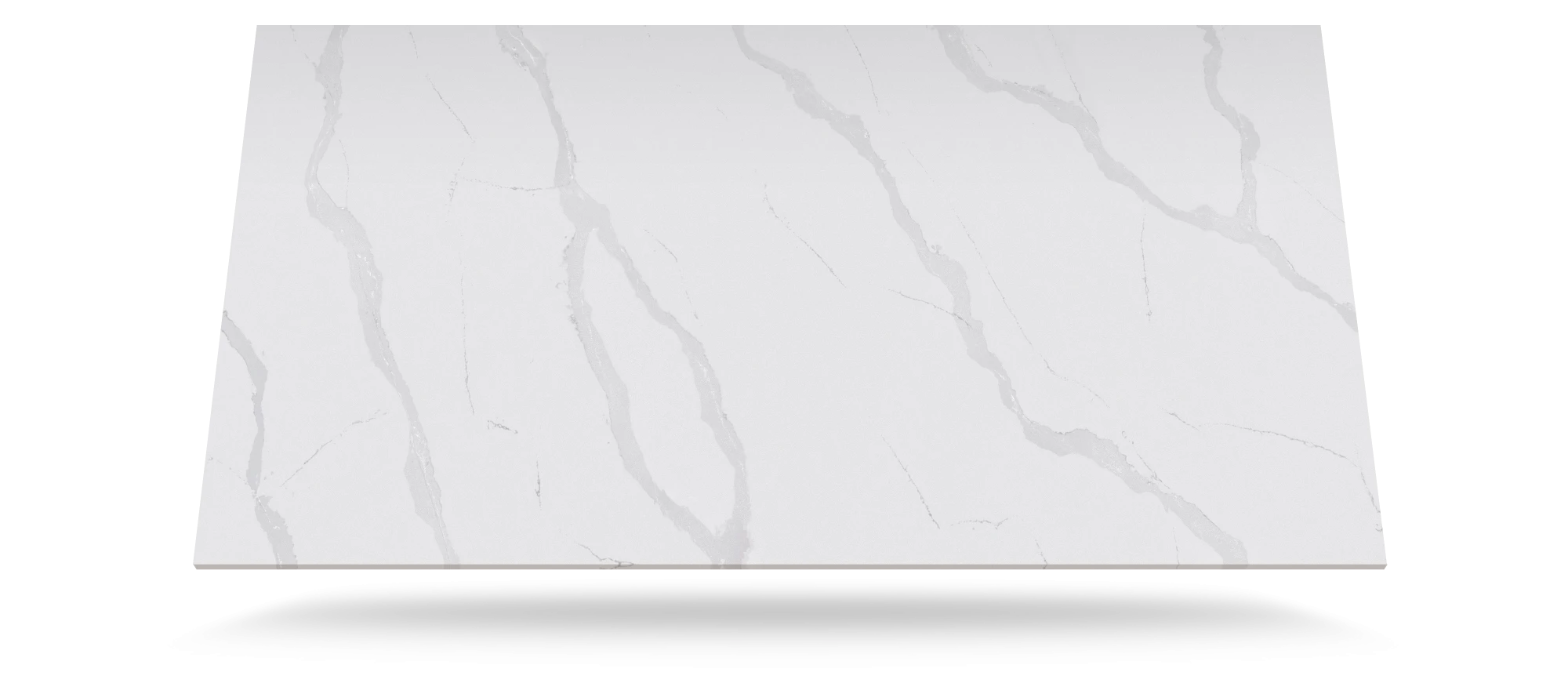 Silestone Classic Calacatta slab with white marble-look veining and polished finish — premium quartz countertops installed by Signature Stone Las Vegas