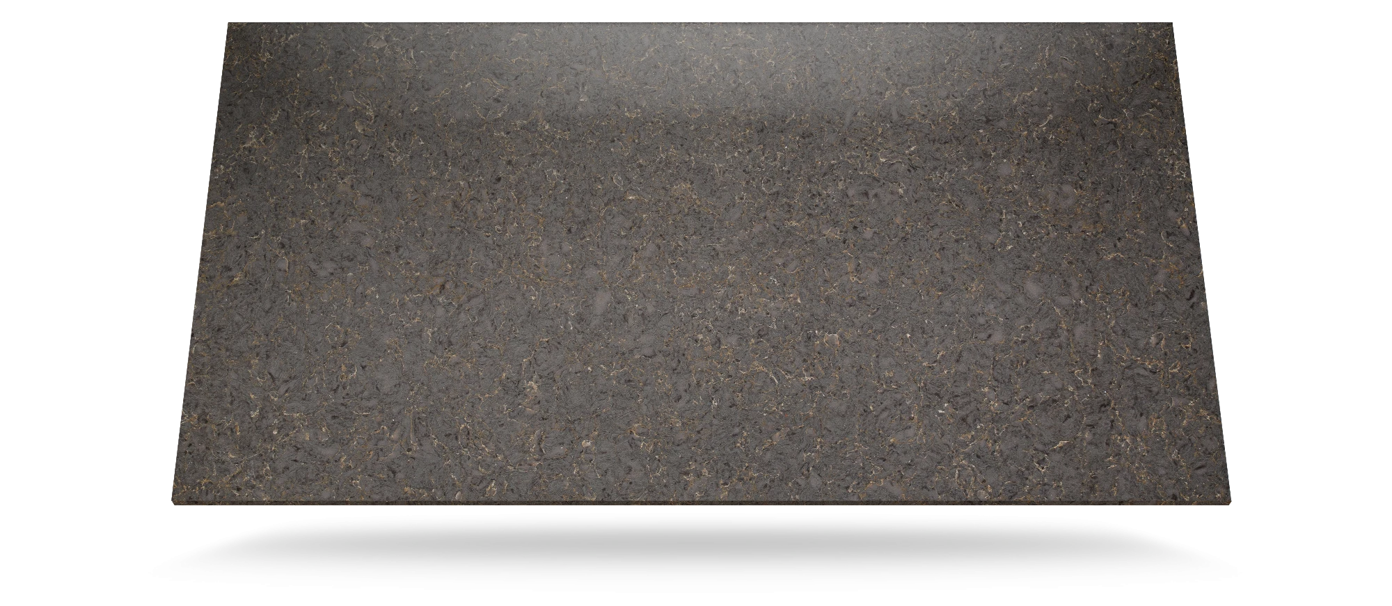 Silestone Copper Mist quartz slab with dark charcoal base and bronze speckled finish — premium quartz countertops near me by Signature Stone Las Vegas