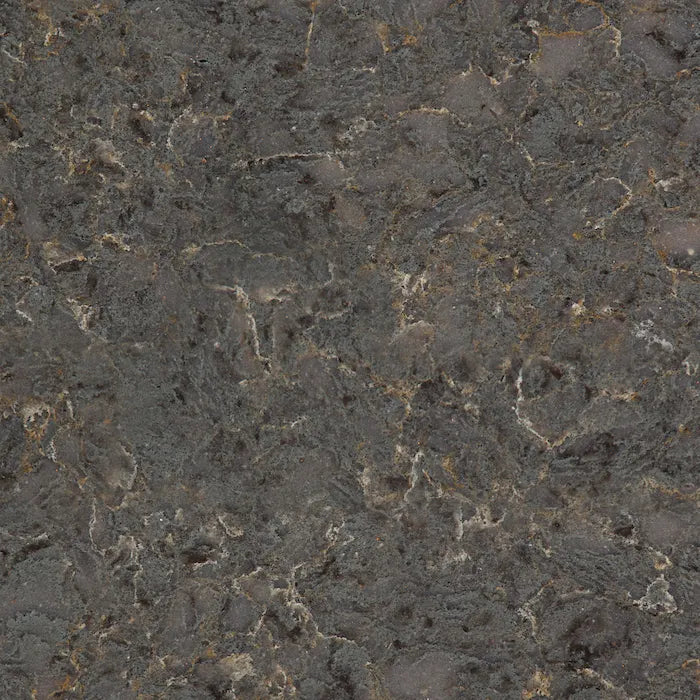 Silestone Copper Mist surface featuring dark charcoal base with bronze veining and matte finish — quartz countertops installed by Signature Stone Las Vegas