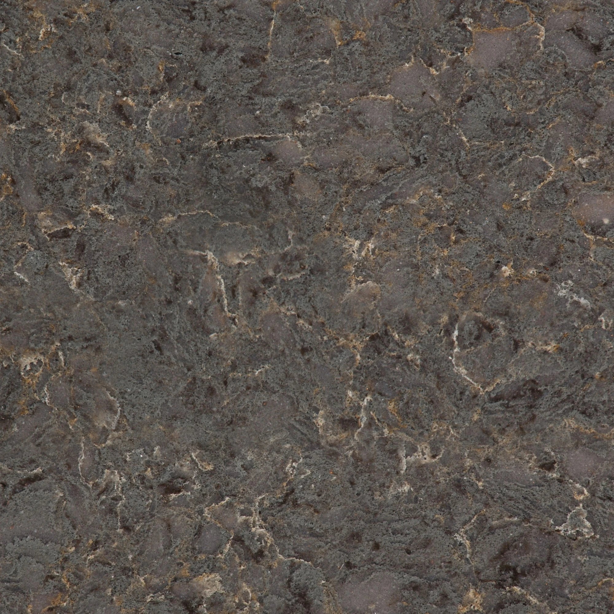 Silestone Copper Mist surface with dark gray background and copper veining — engineered quartz countertops fabricated and installed by Signature Stone LV