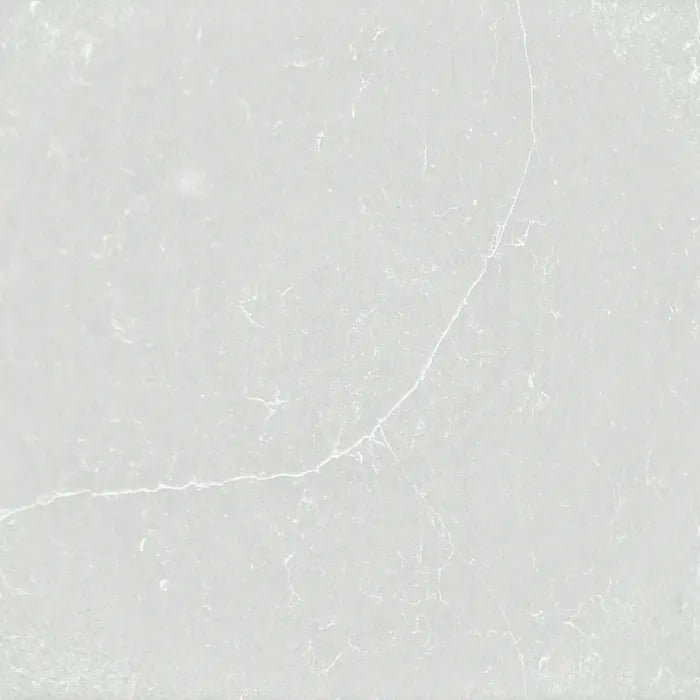 Silestone Desert Silver quartz slab with elegant light gray marbled veining and smooth polished finish — premium quartz countertops installed by Signature St...