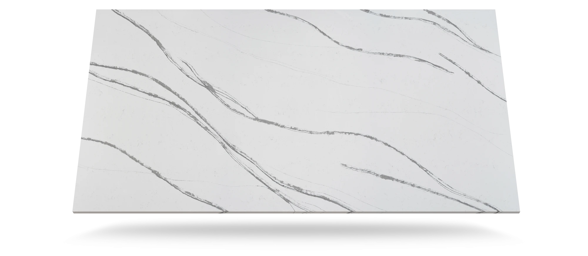 Silestone Et Bella surface with white base and flowing gray veining — engineered quartz countertops fabricated and installed by Signature Stone LV