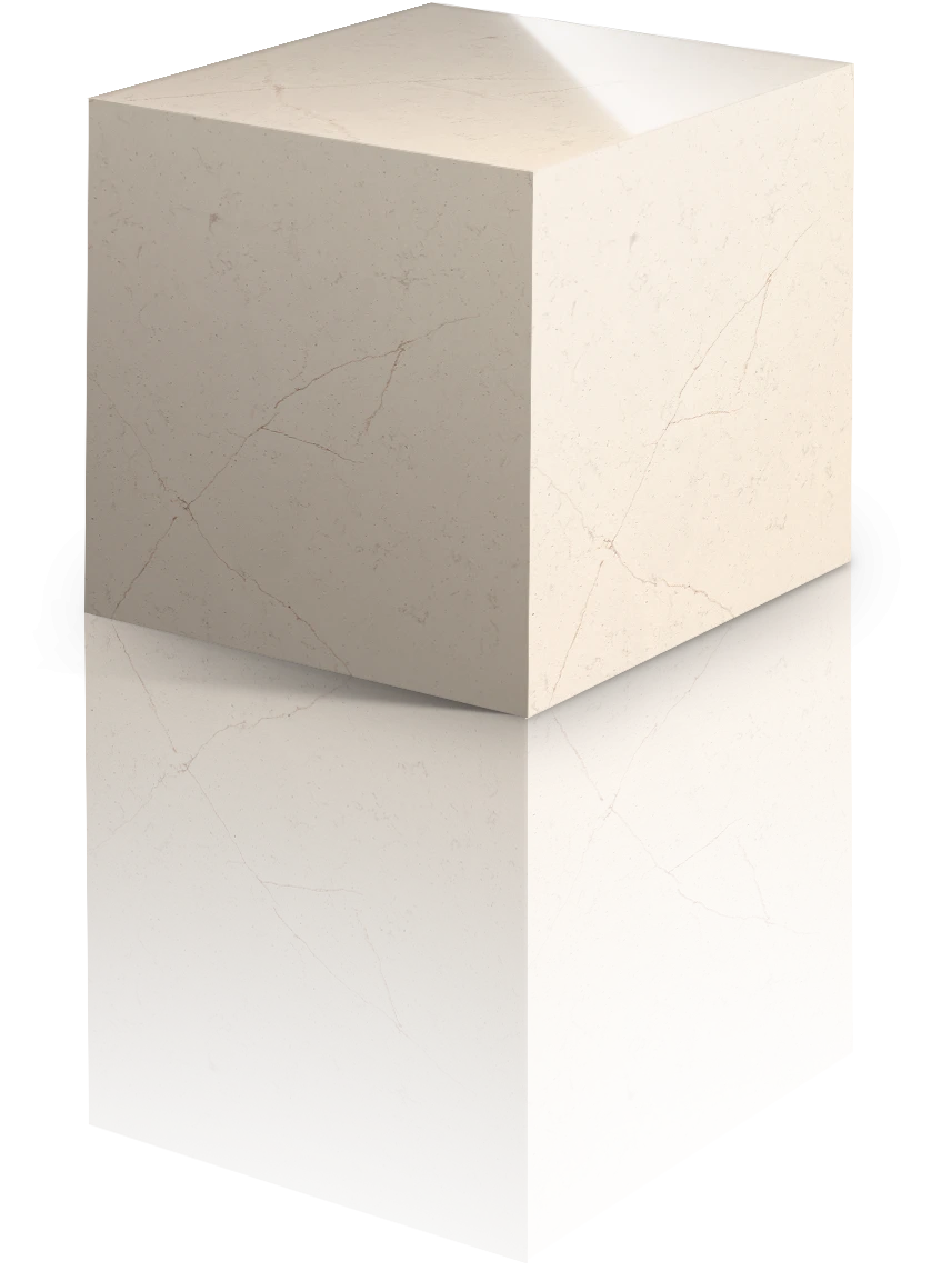 Silestone Et Marfil sample block with cream beige tone and subtle veining — engineered quartz countertops fabricated and installed by Signature Stone LV