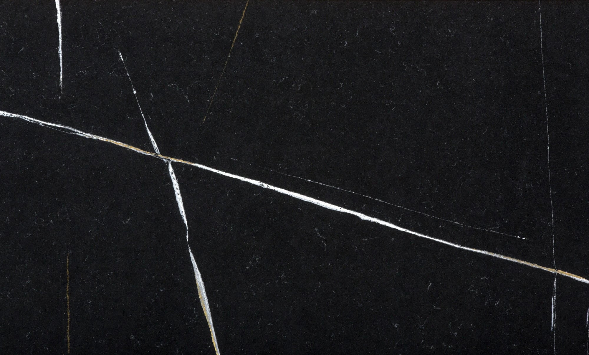 Silestone Et Noir surface with dramatic black color and bold white veining — engineered quartz countertops fabricated and installed by Signature Stone LV