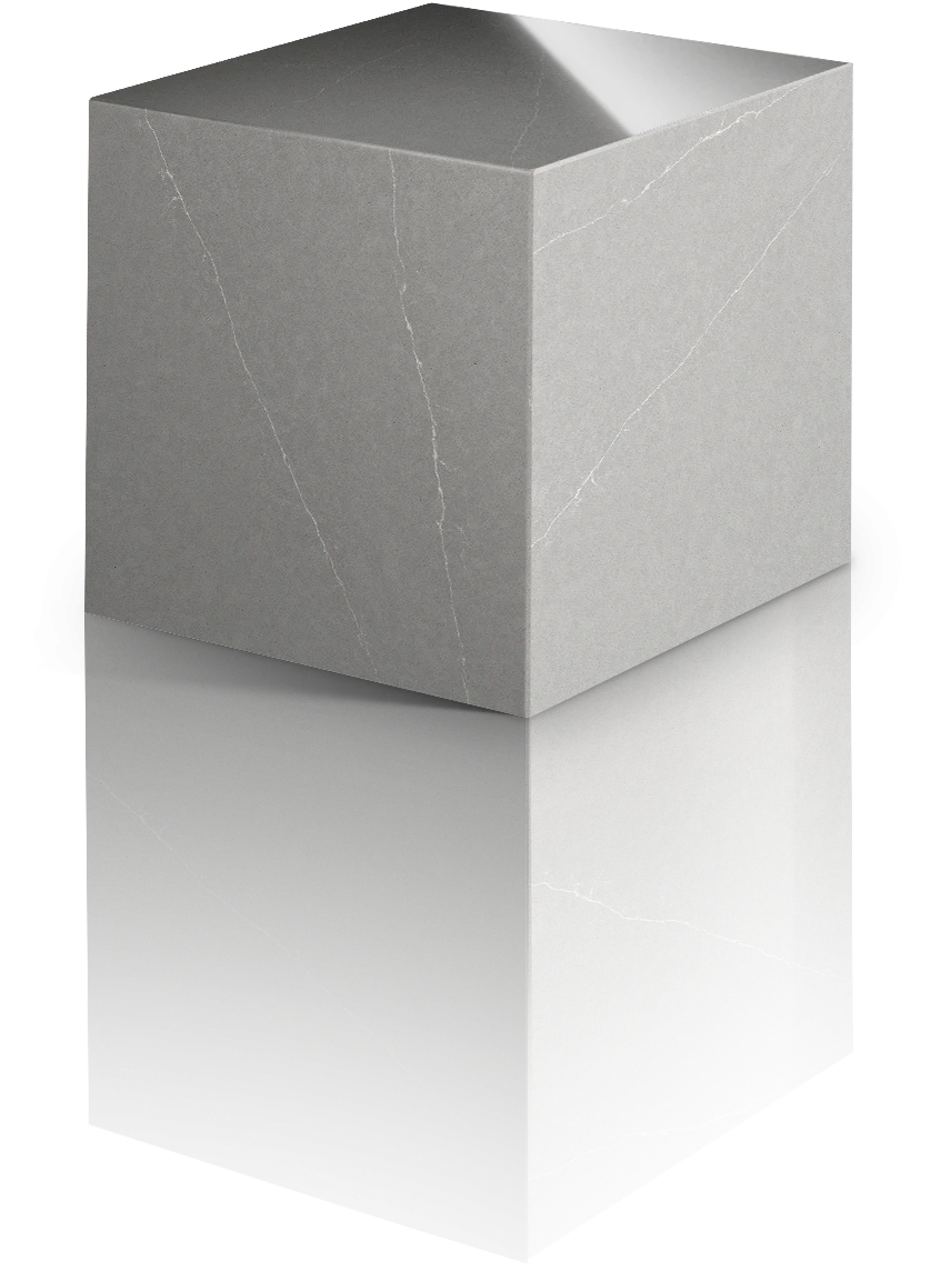 Silestone Et Serena sample with gray marble-like veining and matte finish — engineered quartz countertops fabricated and installed by Signature Stone LV
