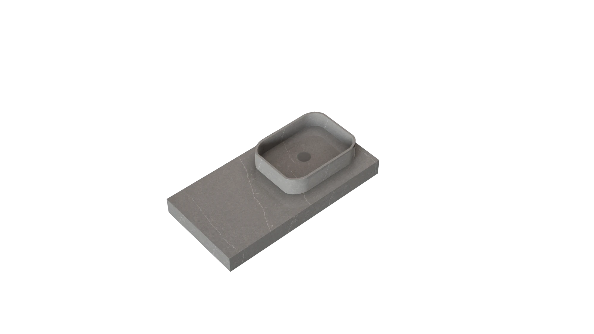Silestone Et Serena bathroom vanity with integrated vessel sink in soft gray finish — engineered quartz countertops fabricated and installed by Signature Sto...