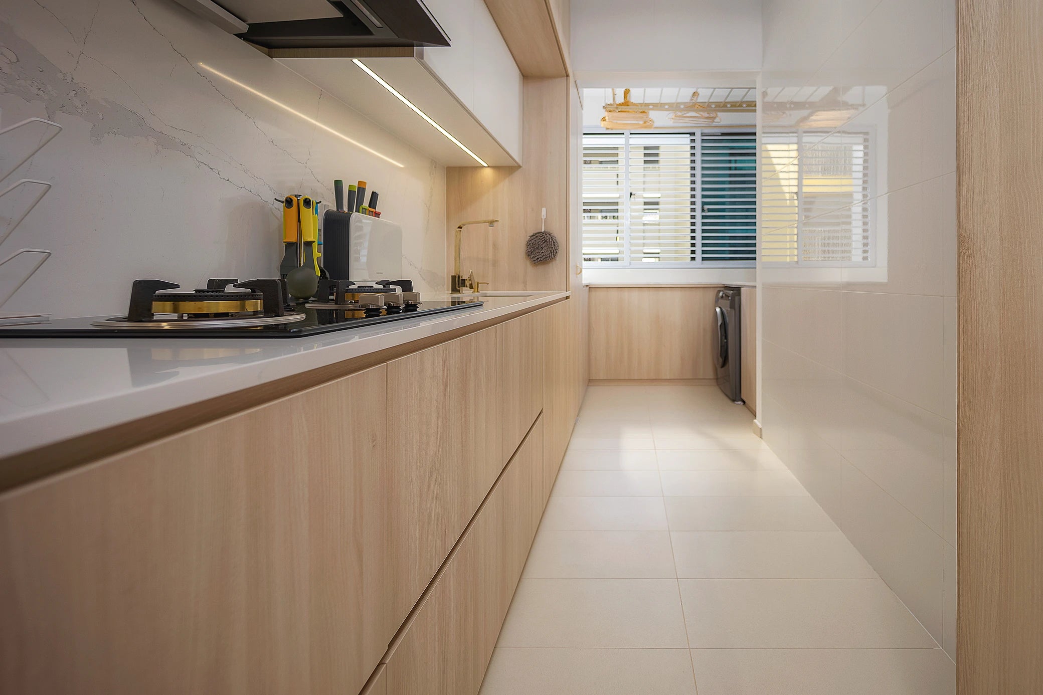 Silestone quartz kitchen countertops with white marble veining and light wood cabinets — premium quartz countertops near me by Signature Stone Las Vegas