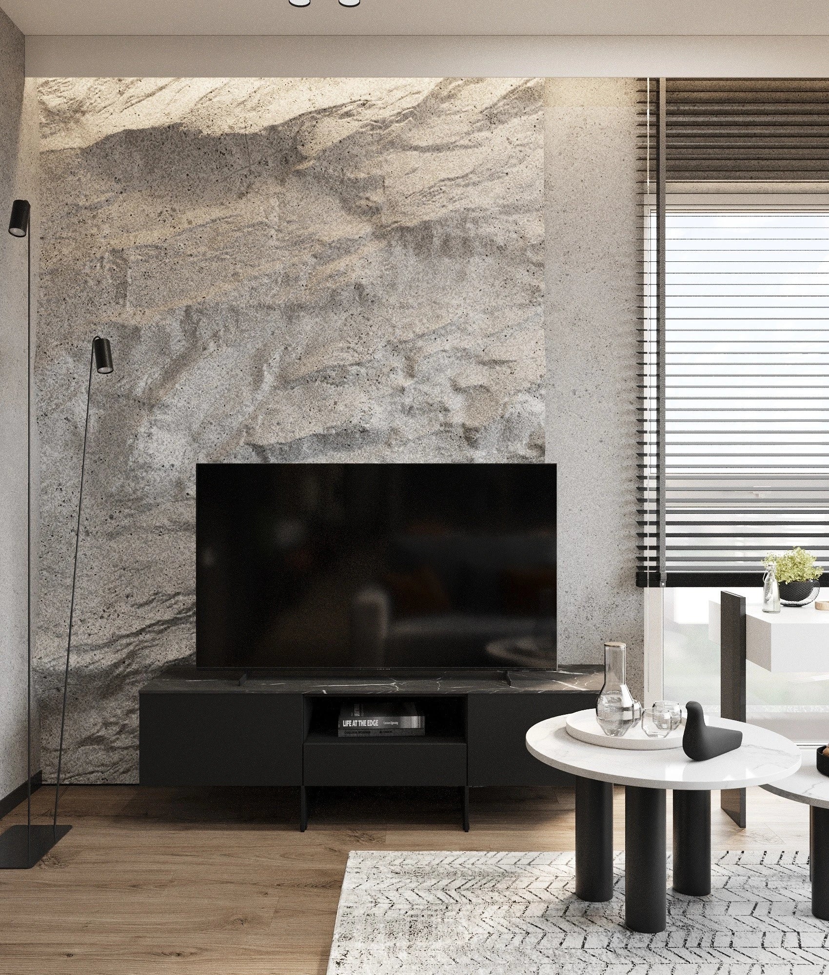Silestone Ethereal Noctis wall cladding with dramatic gray veining and matte finish — stunning quartz countertops installed by Signature Stone Las Vegas