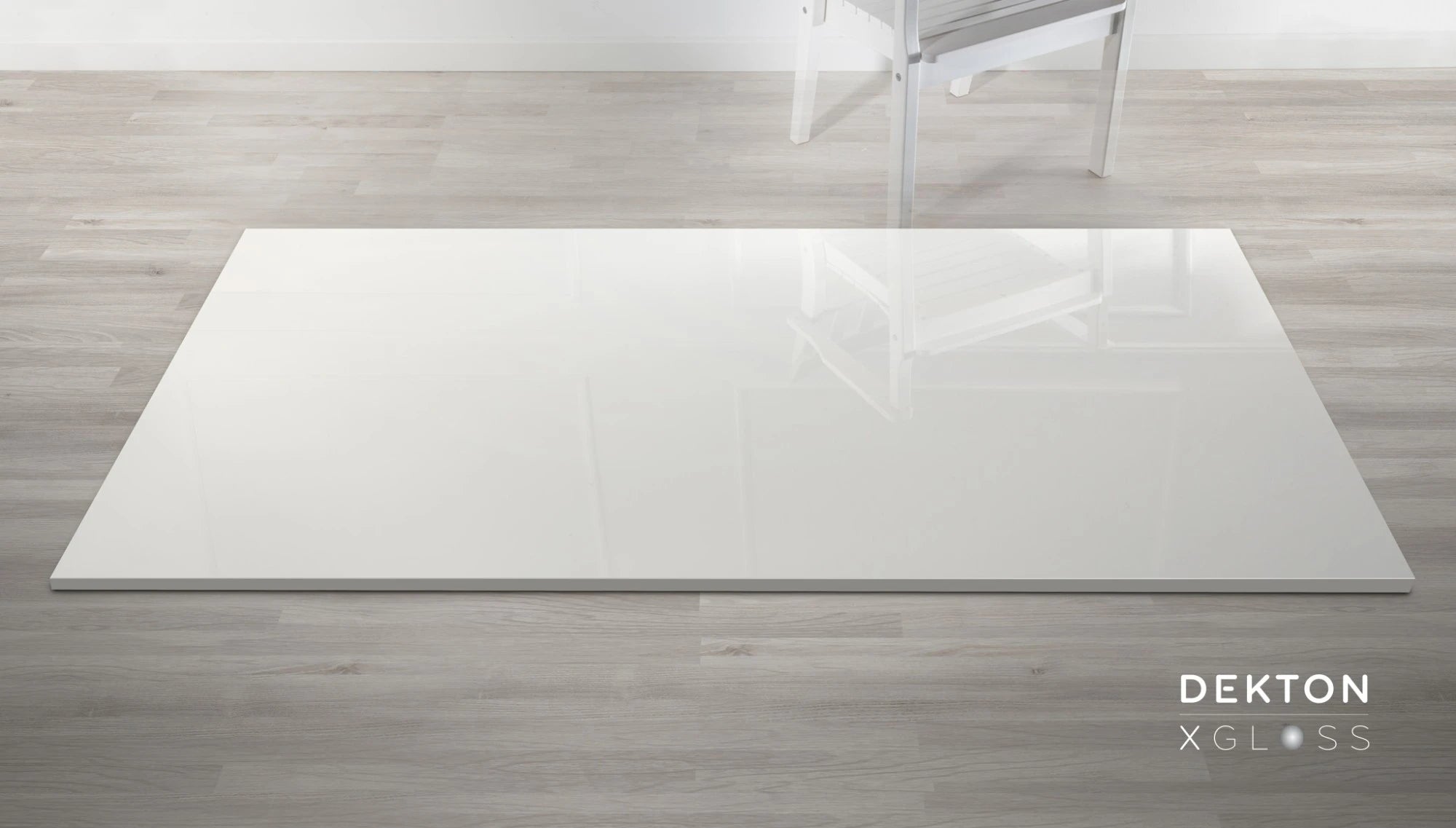 Dekton Halo white quartz surface with glossy finish and clean straight edge — premium dekton kitchen countertops by Signature Stone Las Vegas