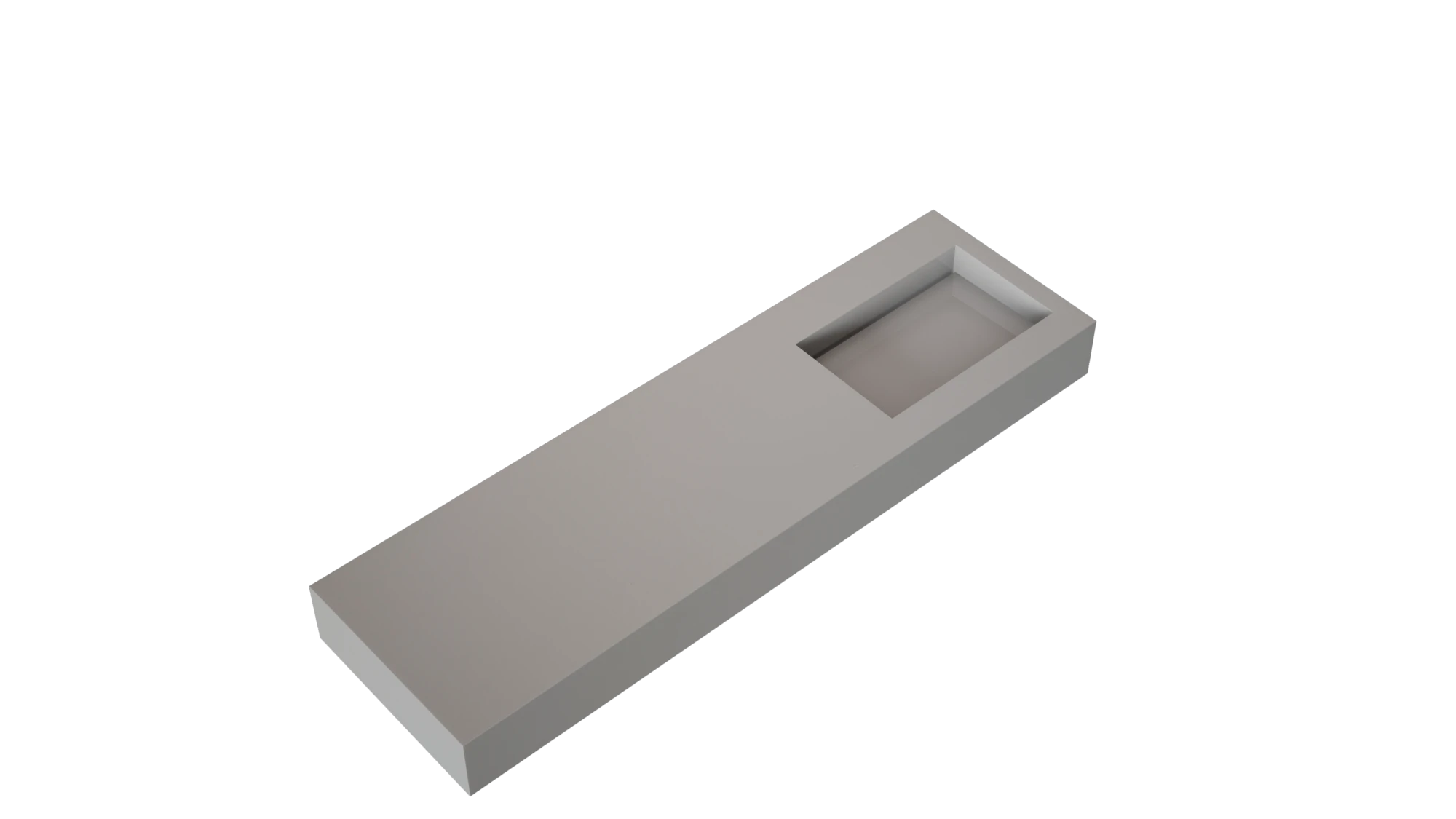 Dekton Halo sample showing smooth light gray surface with rectangular cutout — premium dekton countertops installed by Signature Stone Las Vegas
