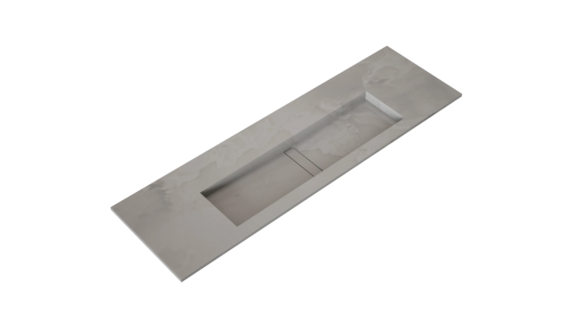 Dekton Helena bathroom vanity top with integrated sink in warm gray tone and sleek modern design — premium dekton surfaces fabricated and installed by Signat...