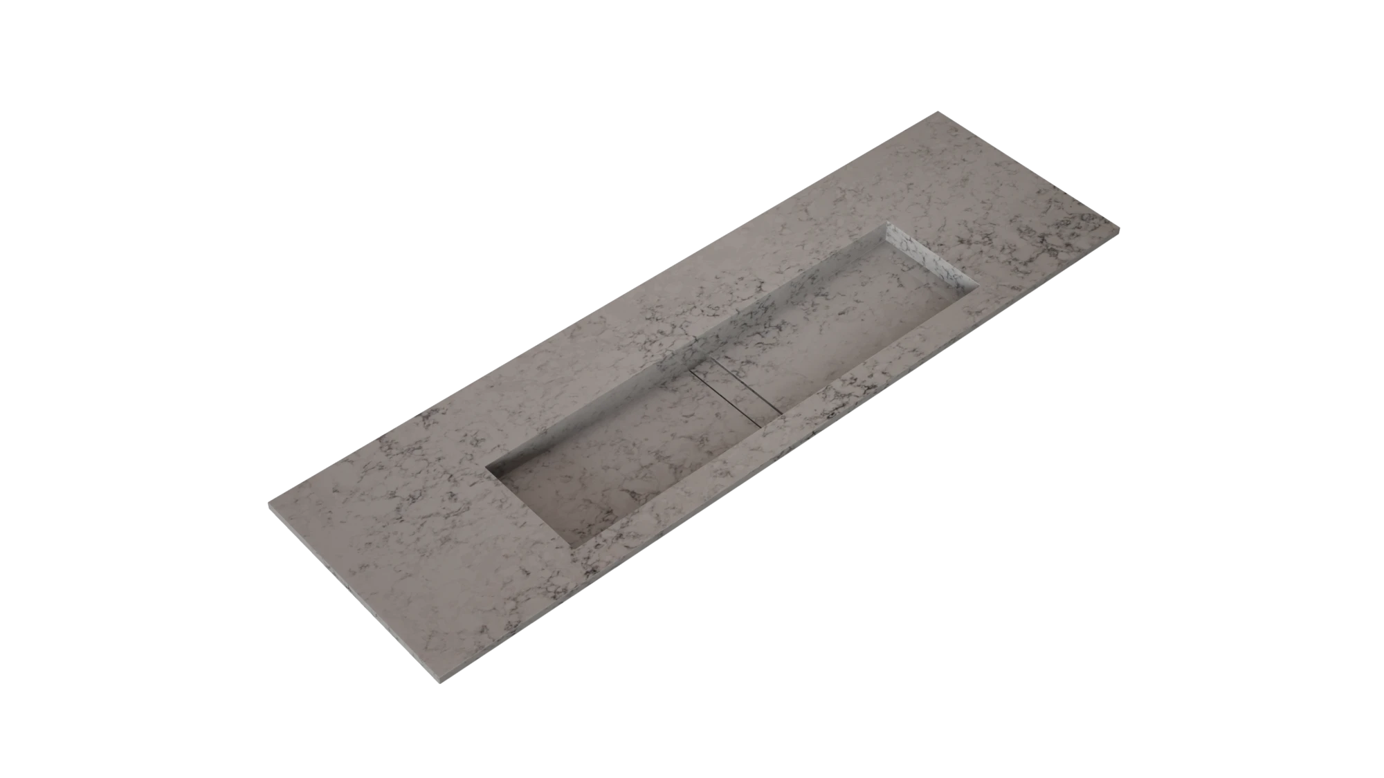 Silestone Helix quartz vanity top with integrated rectangular sink and smooth matte gray finish — quartz countertops near me by Signature Stone Las Vegas