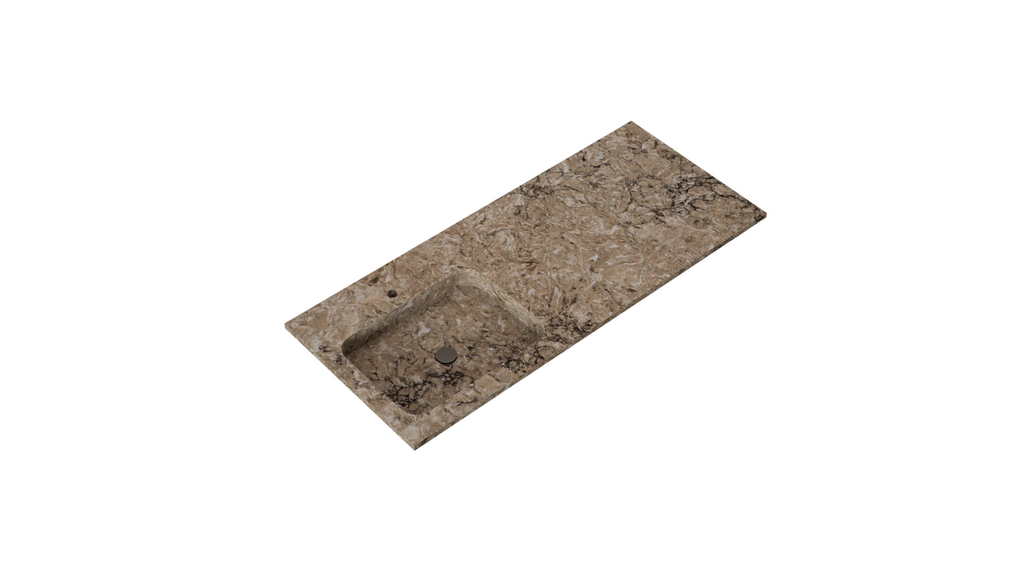Silestone quartz countertop slab in Kimbler Mist with brown and beige veining and integrated sink cutout — quartz countertops near me by Signature Stone Las ...