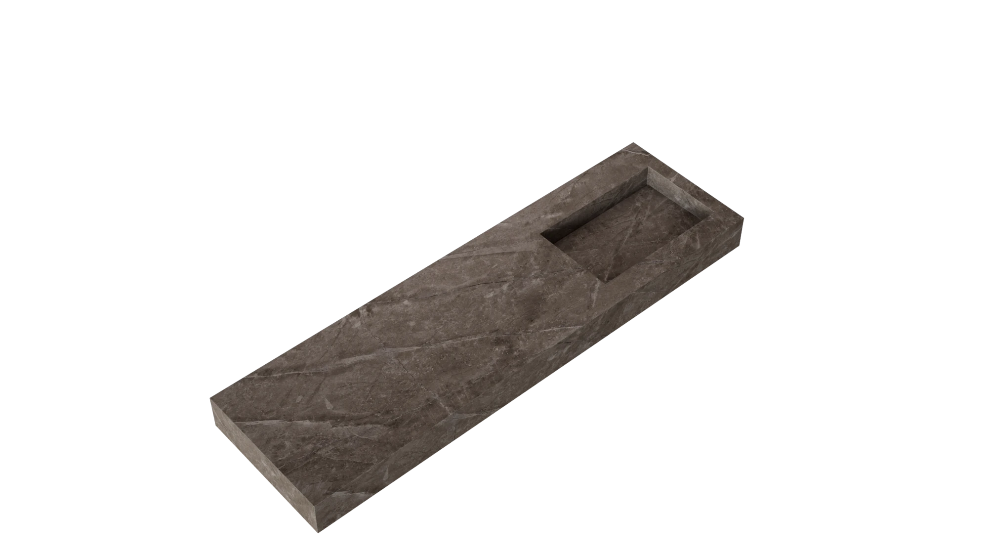 Dekton Kira stone slab with dark brown marbled finish and rectangular cutout — premium dekton kitchen countertops by Signature Stone Las Vegas