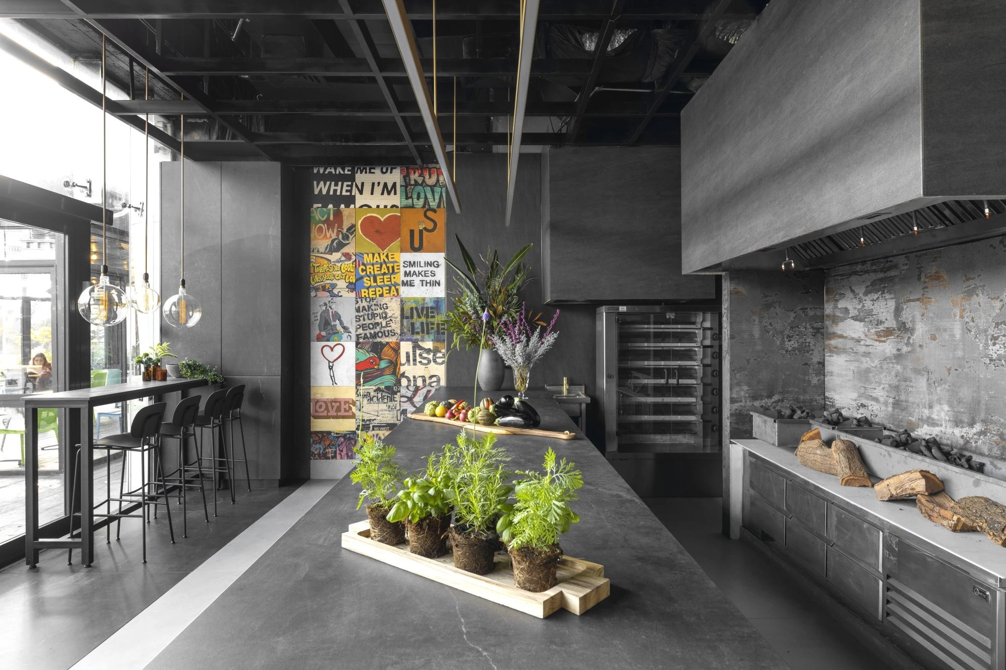 Dekton Kovik kitchen island with dark gray finish and clean edges — modern dekton kitchen countertops by Signature Stone Las Vegas