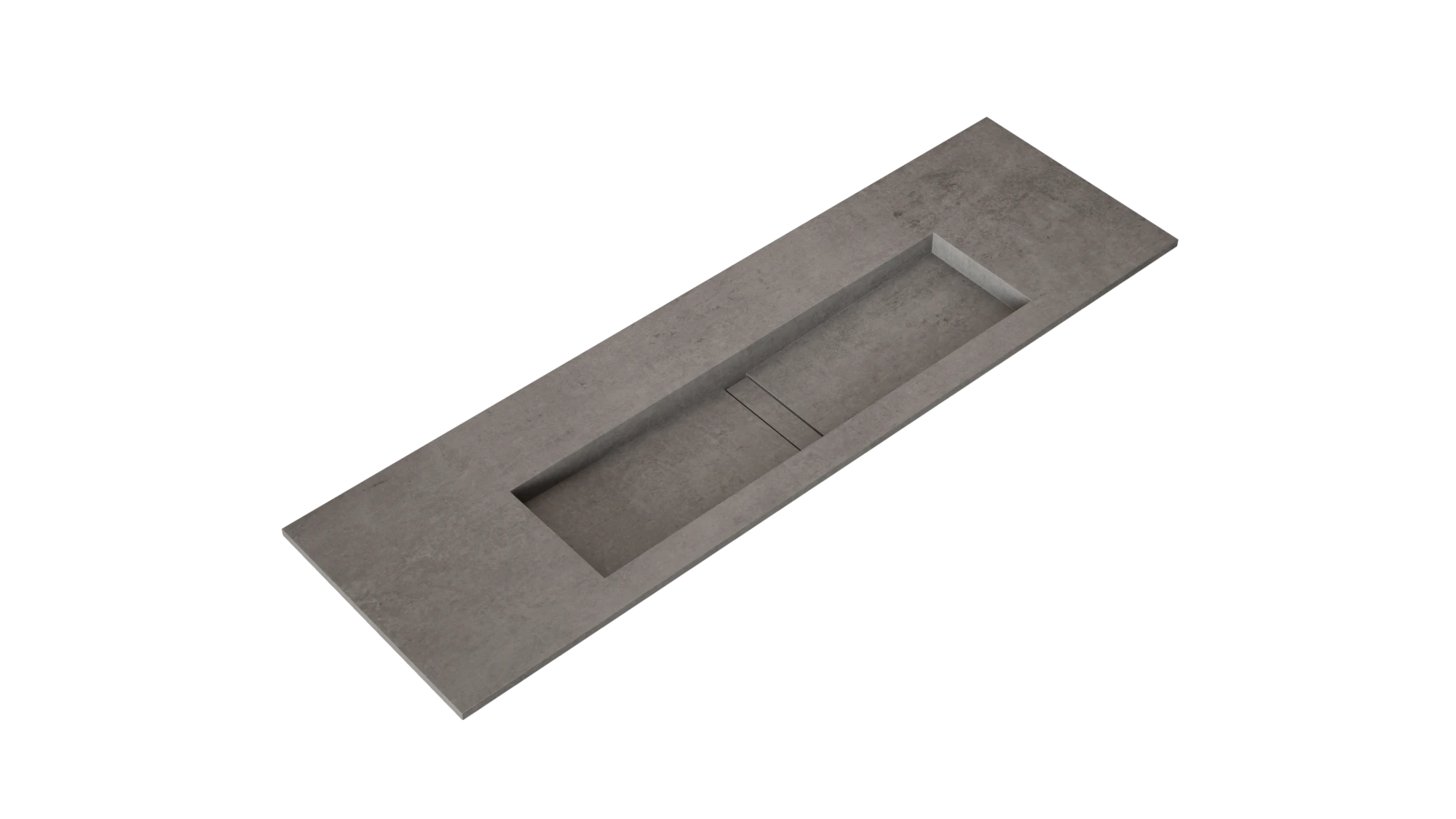 Dekton Kreta integrated bathroom sink with gray concrete-look finish and rectangular basin — dekton countertops installed by Signature Stone Las Vegas