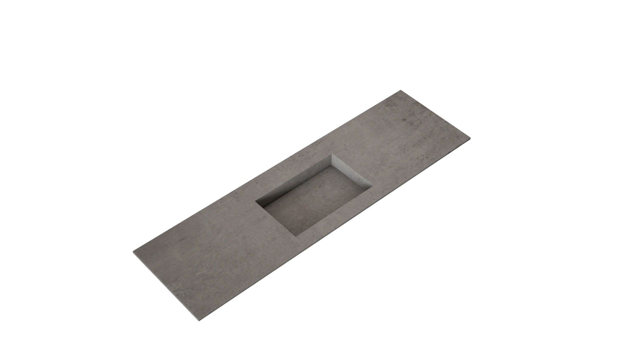 Dekton Kreta vanity top with integrated rectangular sink in matte gray finish — premium dekton surfaces fabricated and installed by Signature Stone LV
