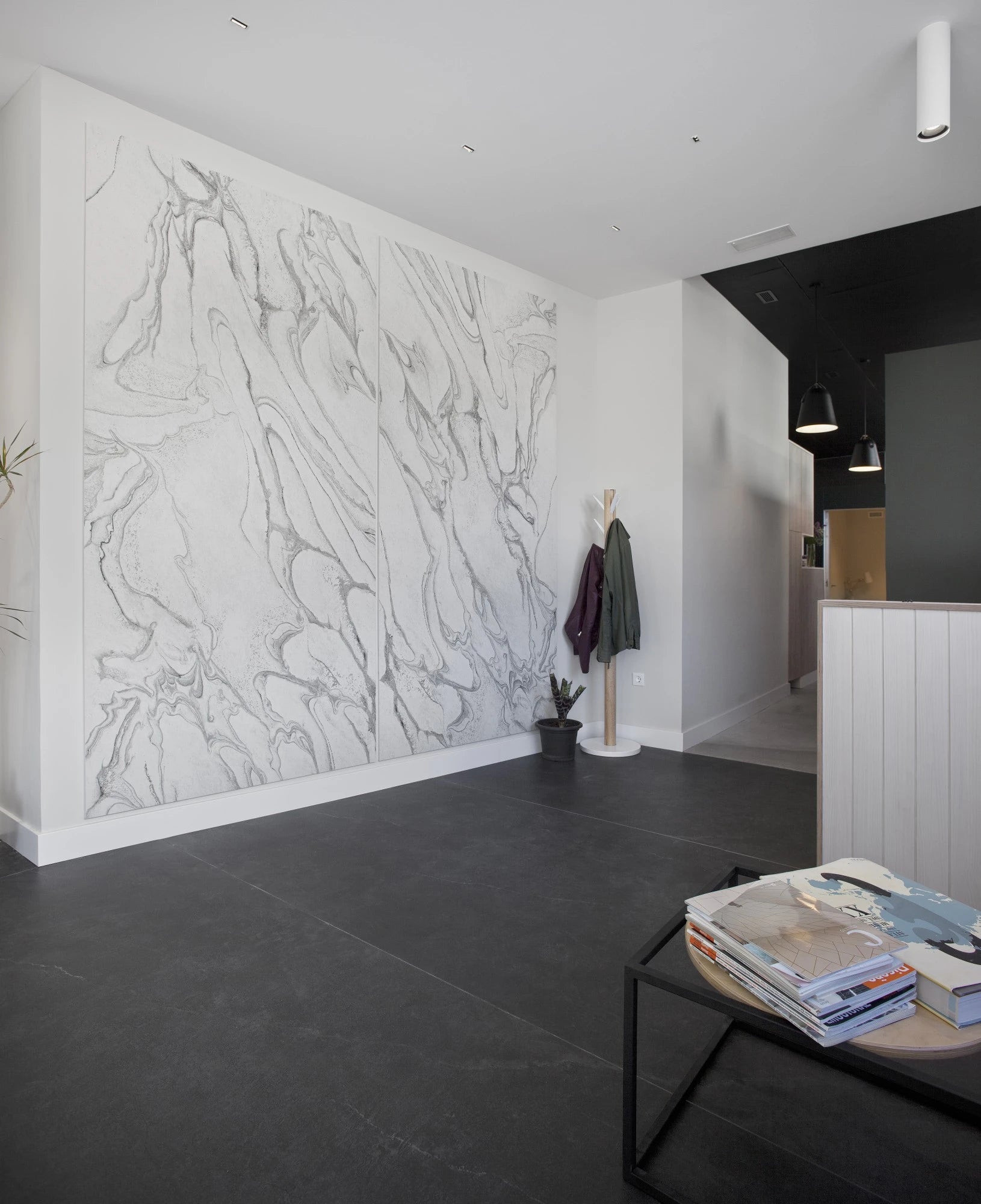 Dekton Laos marble-look wall panels with white background and gray veining — premium dekton countertops installed by Signature Stone Las Vegas