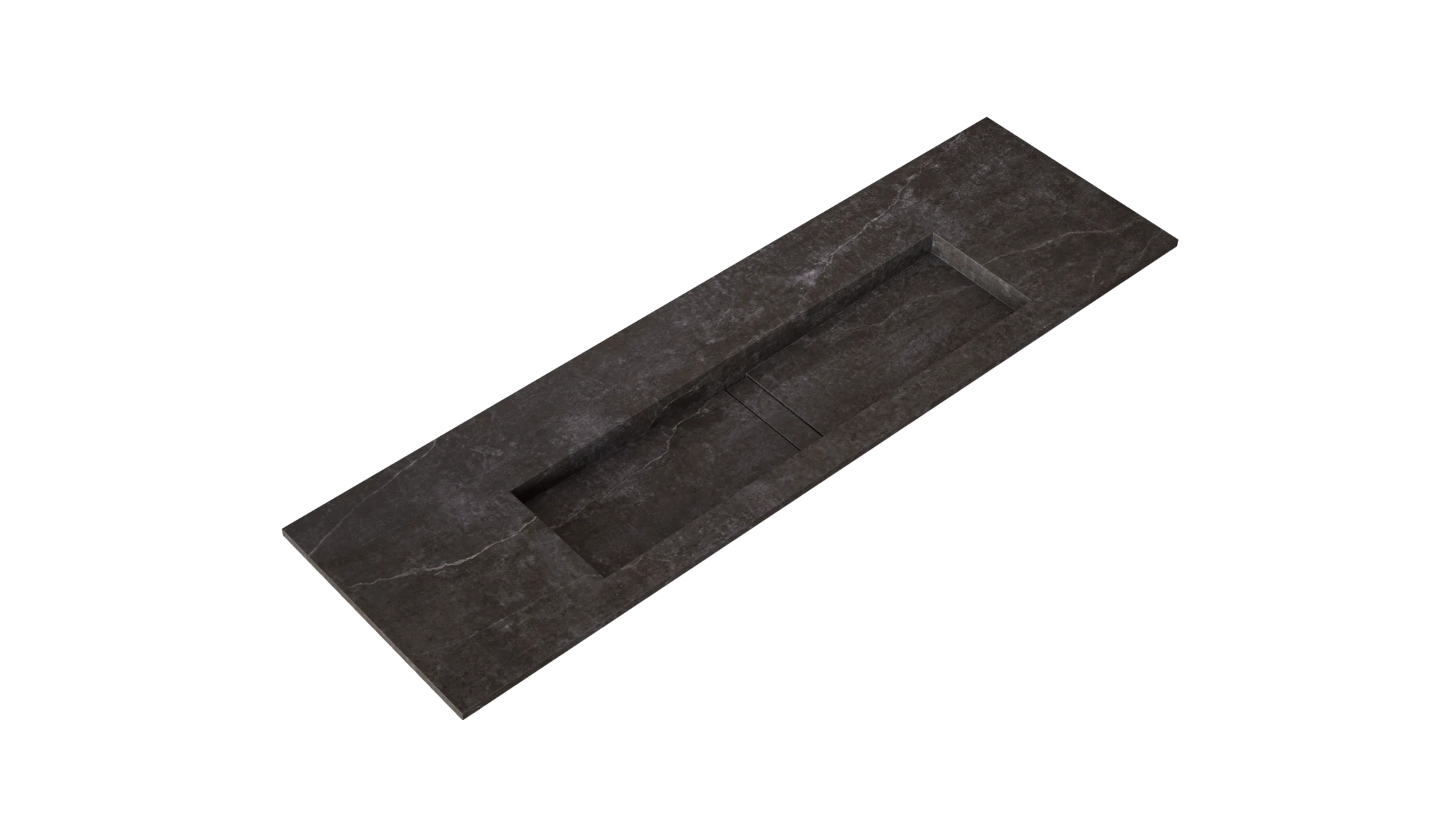 Dekton Laos integrated sink countertop with dark charcoal finish and seamless edges — dekton kitchen countertops by Signature Stone Las Vegas