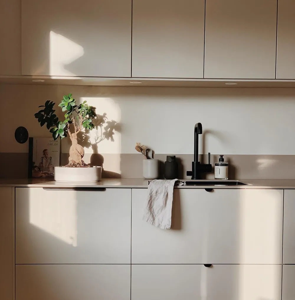 Silestone Lena Rougui kitchen countertops with warm beige tones and matte finish — premium quartz countertops installed by Signature Stone Las Vegas