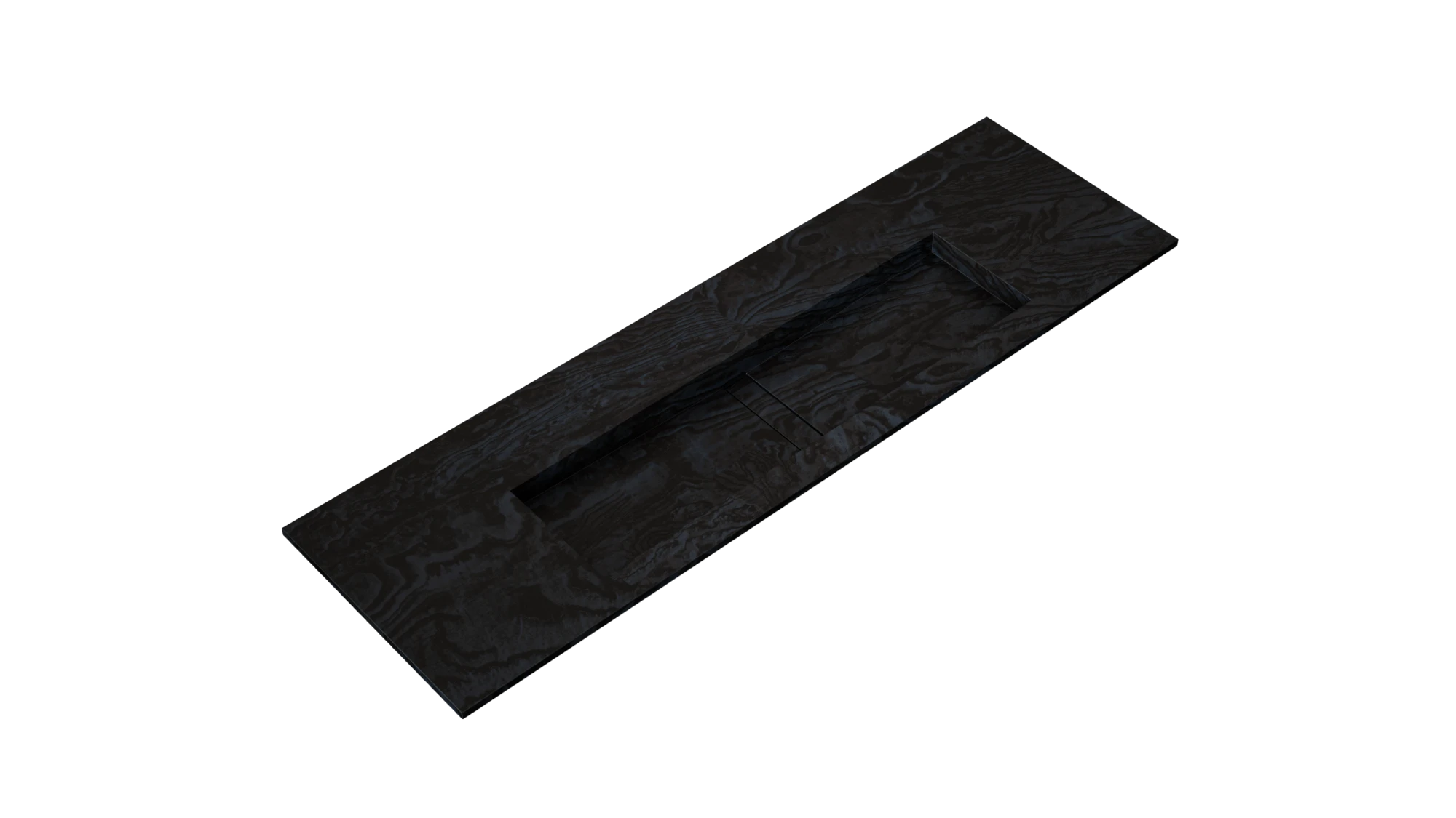 Dekton Liquid Embers surface with integrated rectangular sink cutout in dark charcoal finish — dekton kitchen countertops by Signature Stone Las Vegas