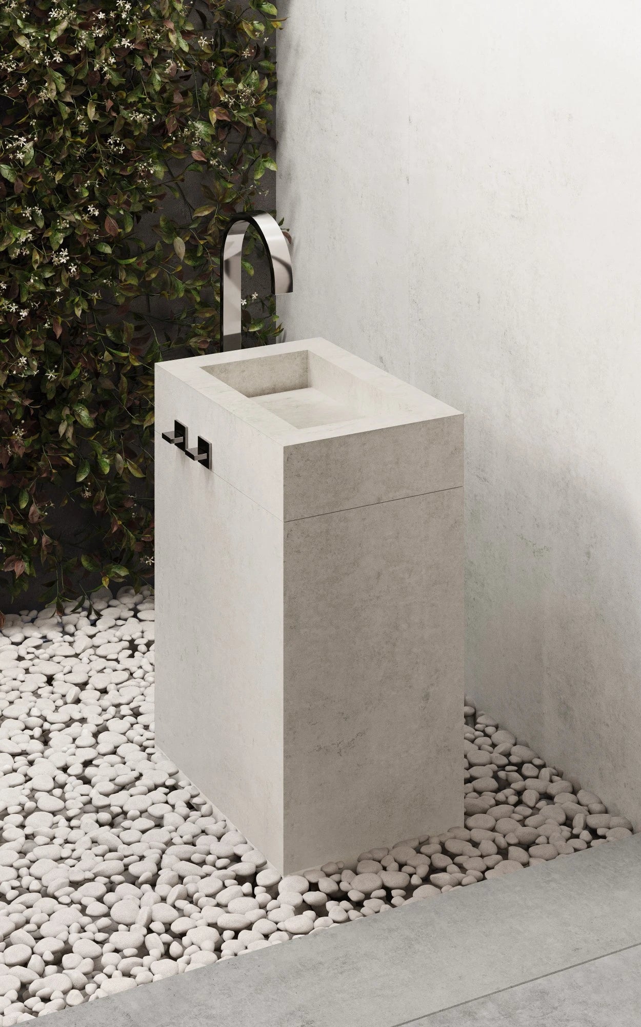 Dekton Lunar outdoor sink with sleek rectangular basin and modern chrome faucet — premium dekton kitchen countertops by Signature Stone Las Vegas