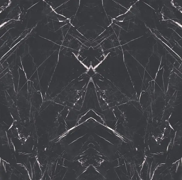 Marquinia Noir marble surface with dramatic dark gray base and bold white veining — premium countertop fabrication by Signature Stone Las Vegas