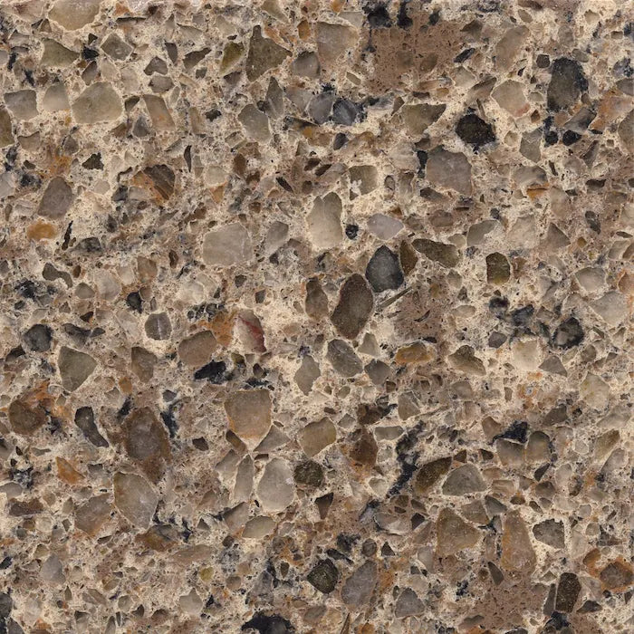 Silestone Mosaiq surface with speckled beige and gray aggregate pattern — premium quartz countertops installed by Signature Stone Las Vegas