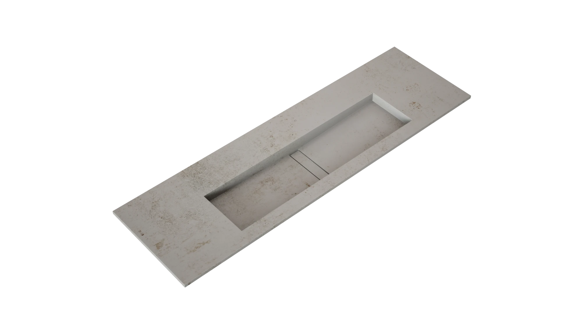 Dekton Nilium countertop with integrated rectangular sink in light gray concrete finish — modern dekton kitchen countertops by Signature Stone Las Vegas