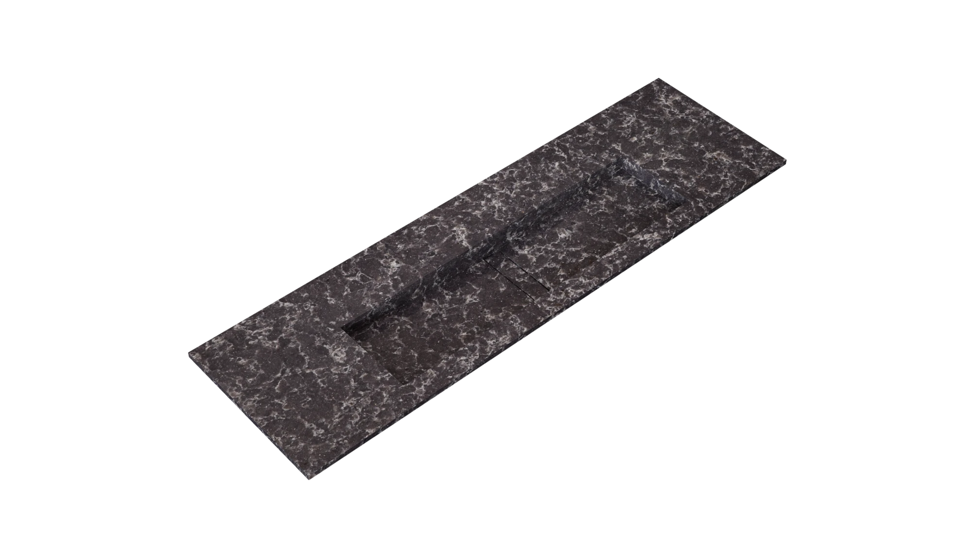 Silestone Ocean Storm quartz slab with dark charcoal base and white veining in polished finish — premium quartz countertops installed by Signature Stone Las ...