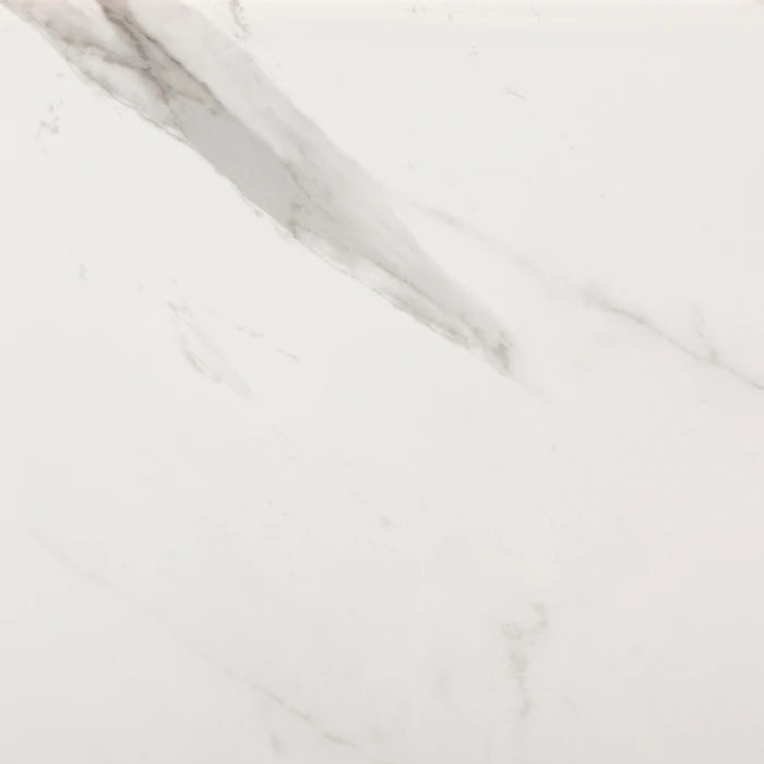 Dekton Olimpo slab surface with white base and gray veining in polished finish — premium dekton countertops installed by Signature Stone Las Vegas
