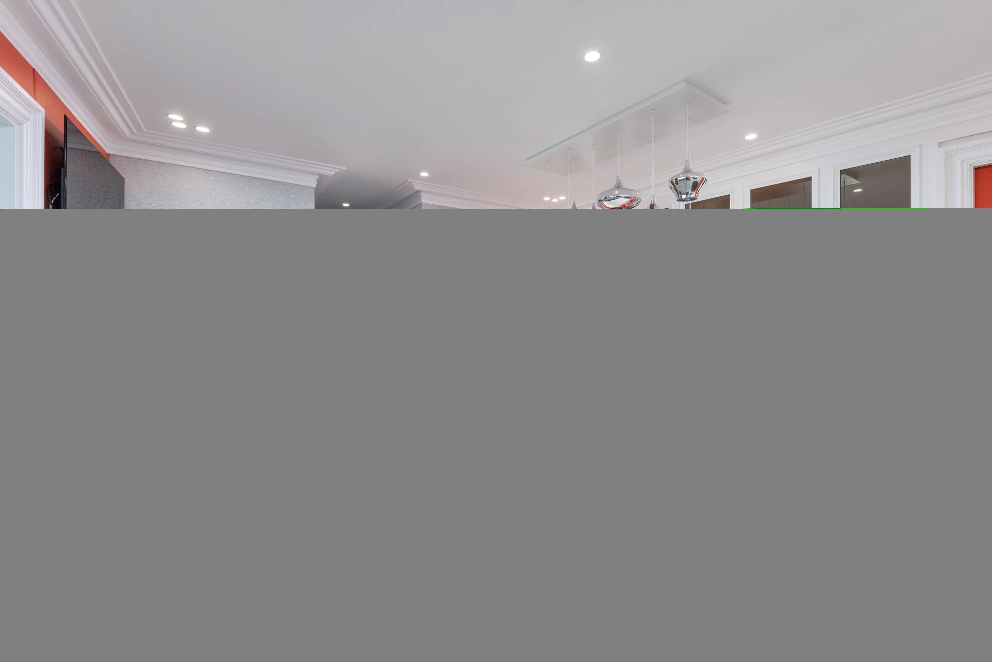 Dekton Olimpo kitchen island with white marble-look finish and clean edges — premium dekton countertops installed by Signature Stone Las Vegas