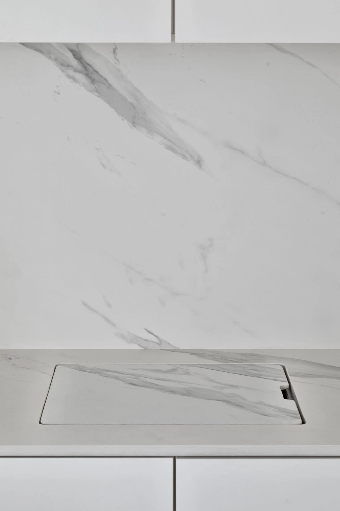 Dekton Opera kitchen countertop with white marble veining and integrated sink cutout — premium dekton countertops installed by Signature Stone Las Vegas