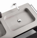 Silestone quartz washbasin with integrated rectangular sink and wall-mounted faucet — modern quartz countertops installed by Signature Stone Las Vegas