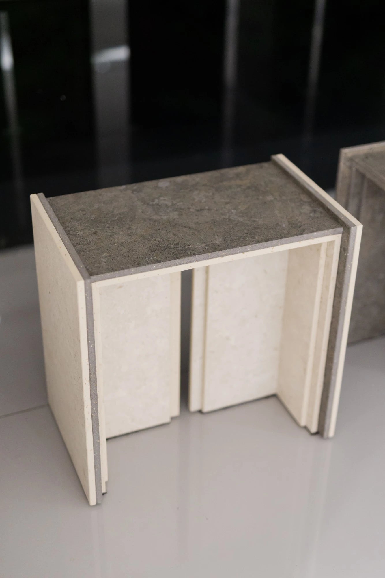 Dekton Sabbia sample display with textured beige finish and clean edges — premium dekton surfaces fabricated and installed by Signature Stone LV