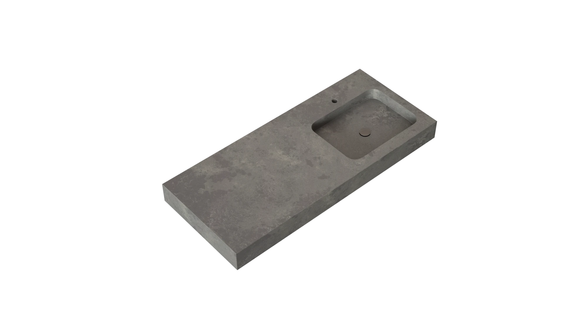 Silestone Seaport quartz vanity countertop with integrated rectangular sink in matte gray concrete finish — premium quartz countertops near me by Signature S...