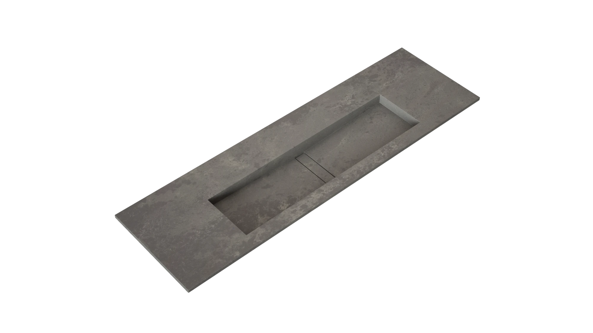 Silestone Seaport bathroom vanity top with integrated sink in gray concrete finish and clean edges — engineered quartz countertops fabricated and installed b...