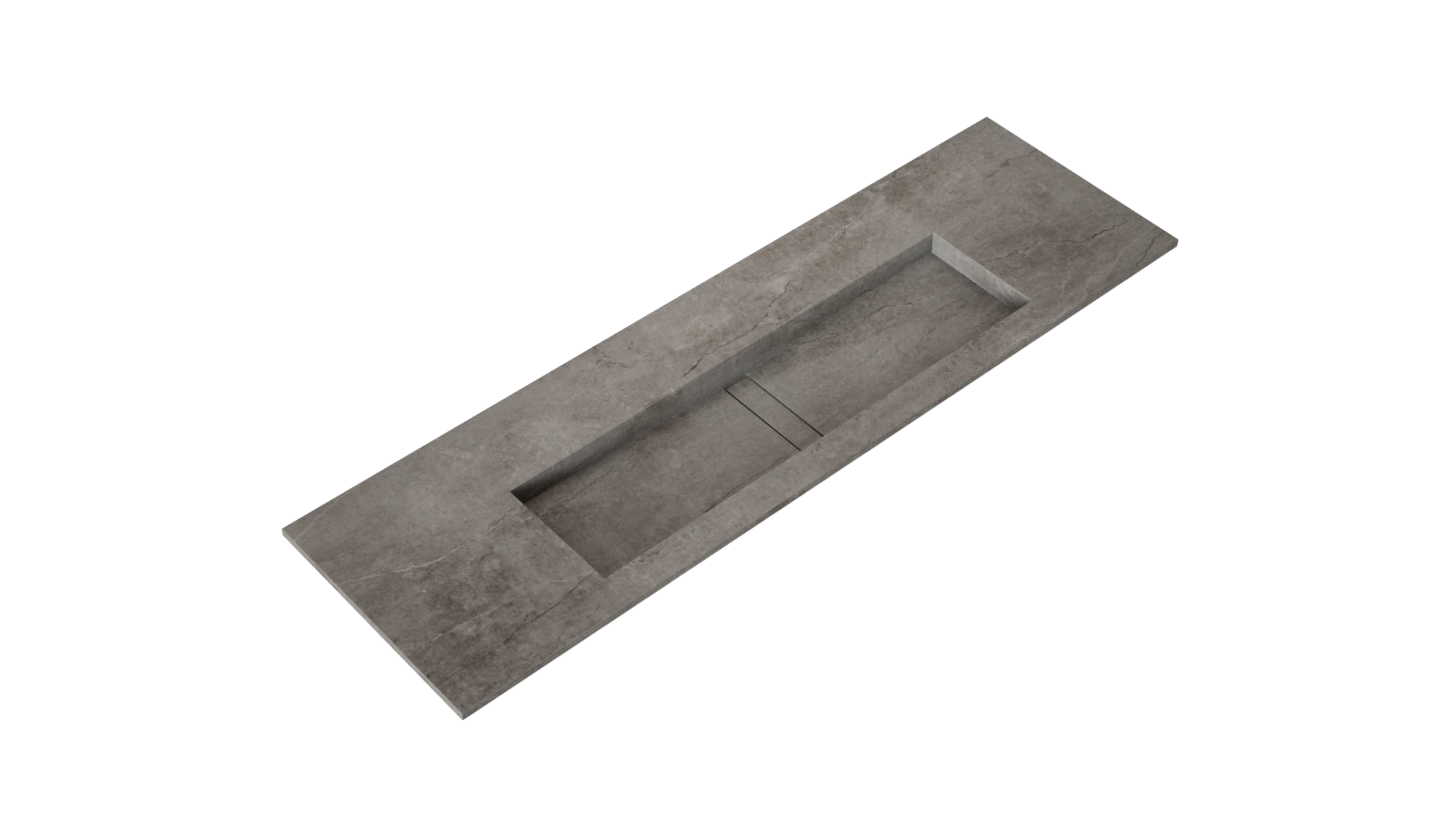Dekton Soke integrated sink countertop in gray concrete finish with rectangular basin — premium dekton kitchen countertops by Signature Stone Las Vegas
