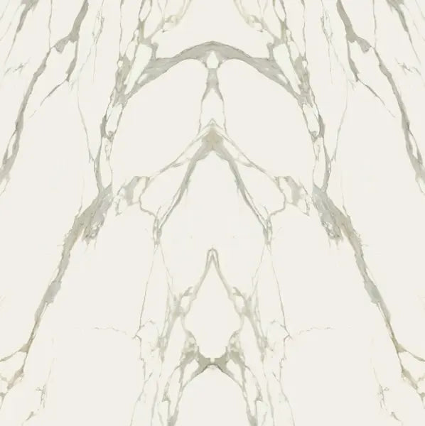 Statuario Michelangelo marble surface with dramatic white base and bold gray veining — premium countertop fabrication by Signature Stone Las Vegas