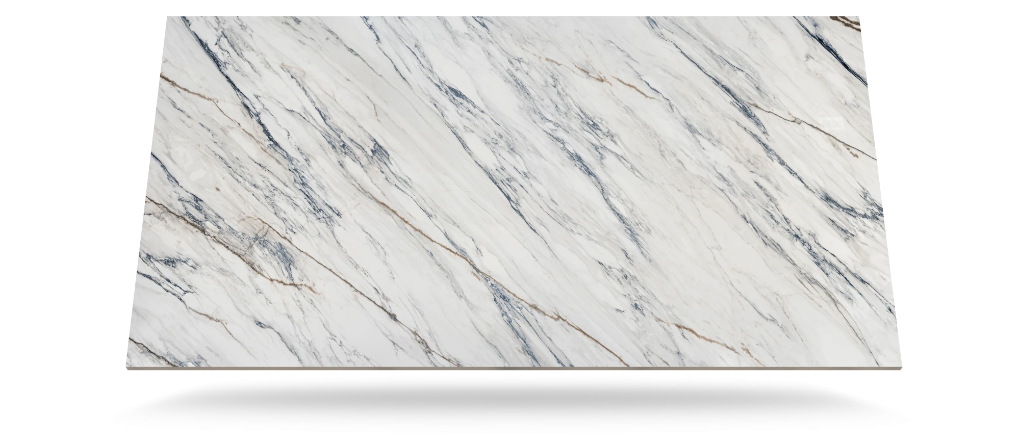 Dekton Trance slab with white base and diagonal blue-gray veining — premium dekton kitchen countertops by Signature Stone Las Vegas