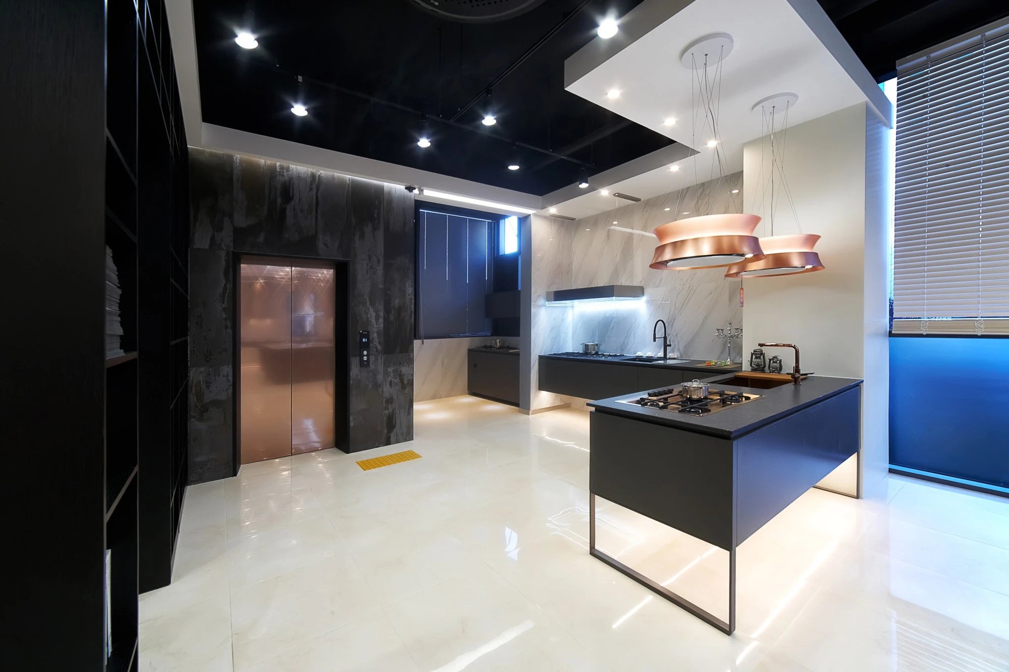 Dekton Trilium kitchen island with dark gray finish and sleek edges — modern dekton countertops installed by Signature Stone Las Vegas