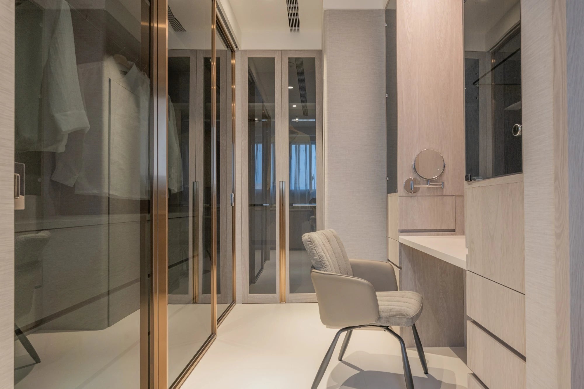 Dekton Uyuni vanity countertop with clean white finish and straight edges — premium dekton surfaces fabricated and installed by Signature Stone LV