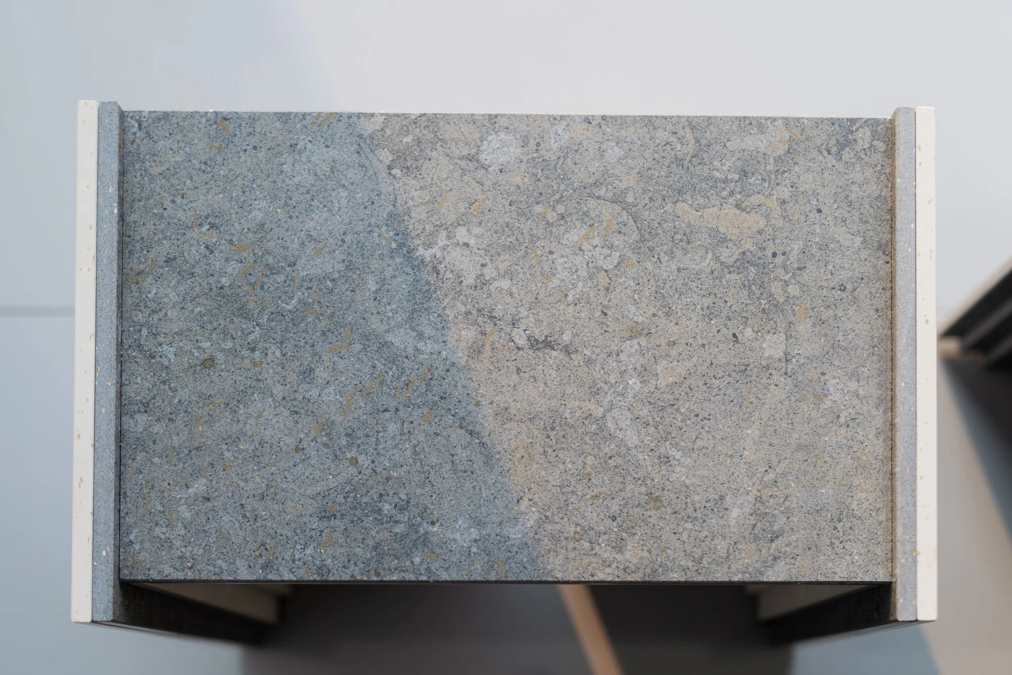 Dekton Vk04 Grafite slab with blue-gray marbled surface and polished finish — dekton kitchen countertops by Signature Stone Las Vegas
